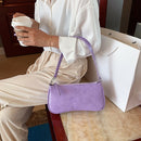 Women Totes Bags Alligator PU Elegant Shopping Shoulder Handbag (Purple)