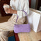 Women Totes Bags Alligator PU Elegant Shopping Shoulder Handbag (Purple)
