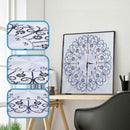 DIY Special Shaped Diamond Painting White Flower Wall Clock Craft Art Decor