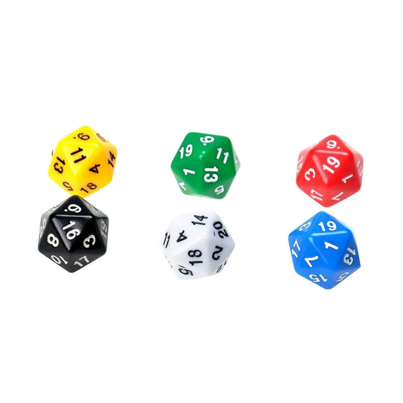 6 Pieces Multicolored 2cm Dices Set For DND MTG Board Party Casino Games