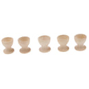 Set of 5pcs Natural Wooden Easter Egg Cup Stand Handicraft Home Decorative