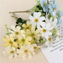 Artificial Silk  Flower Bouquet 5 Stems 10 Heads, 33cm/12.99''-White