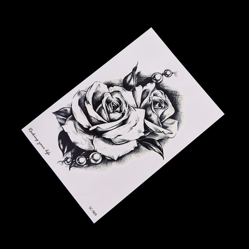 Makeup Rose Flower Tattoo Arm Body Art Waterproof Temporary Tattoo Stickers Bj
