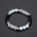 white crystal stone excellent jewelry black matte agate energy stone bracelet JR