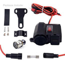 New Motorcycle Cigarette Lighter Socket Outlet Dual USB Charger LED Voltmeter