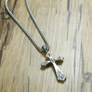 High Polished Stainless Steel Cross Pendant Mens Necklace Christian Charms