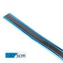 1m Carbon Fiber Look Car Bumper Lip Door Sill Protector (5cm Black+Blue) A