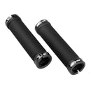 1 Pair Leather Bike Handlebar Grips Lock on Anti-slip Handle Bar Cover Black