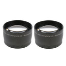 2pcs 58mm 2X Magnification Telephoto Converter Lens for Canon Nikon DSLR Cameras