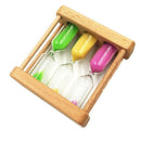 Wooden Sandglass Hourglass 1/3/5 Minute Sand Timer, Kitchen Cooking Dining Kids