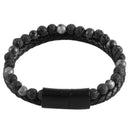 Trendy Men Braslet Double Layer Leather Braclet Present for Men