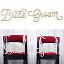 2pcs Bride Groom Wedding Chair Sign Bride and Groom Wedding Chairs Back Han