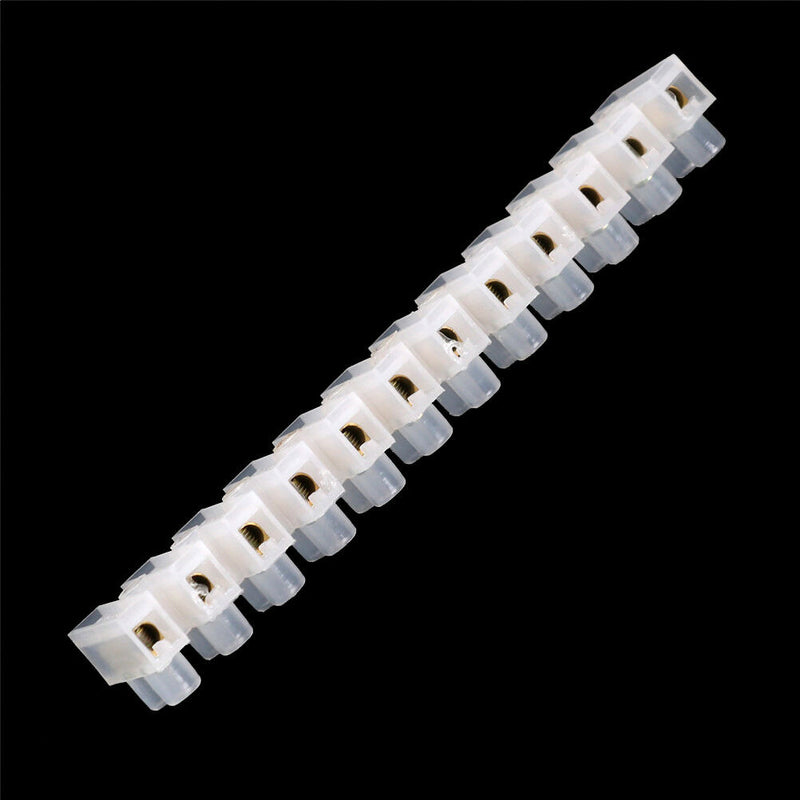 10A Electrical Wire Connection 12Position Barrier Terminal Strip Block &h