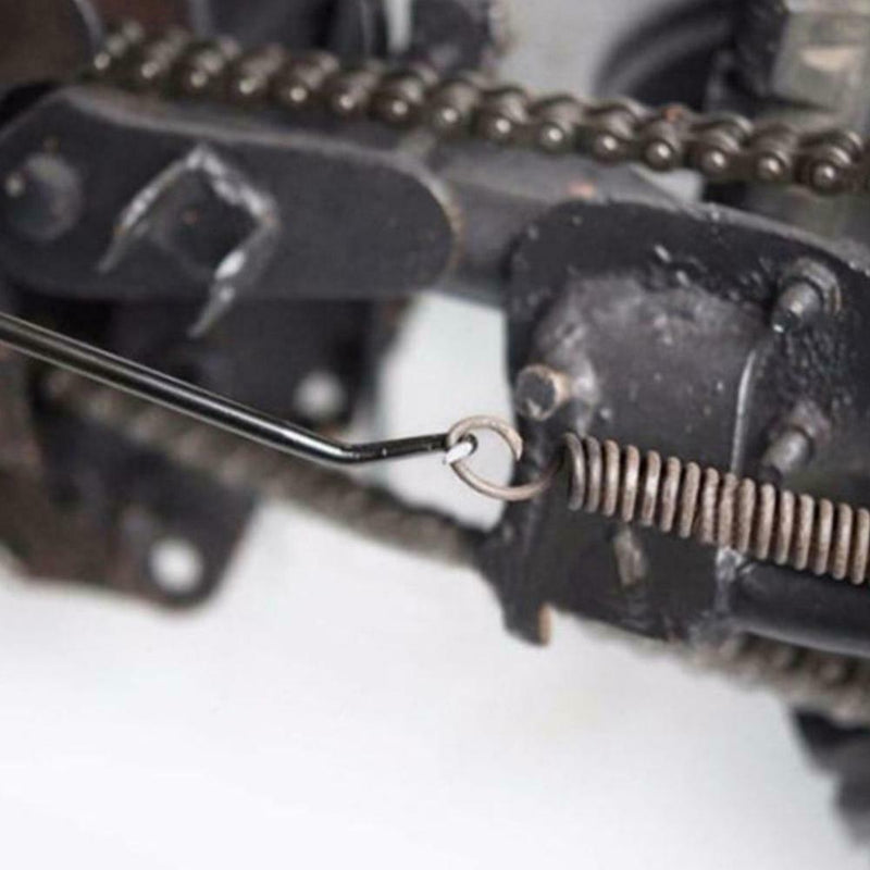 1* Universal Motorcycle T-Handle Stand Spring Hook Puller Black For Exhaust Pipe