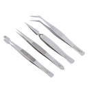 4 Pieces Tweezers Set - Craft Modle Building Jewelry Nail Art Hobby Picking Tool