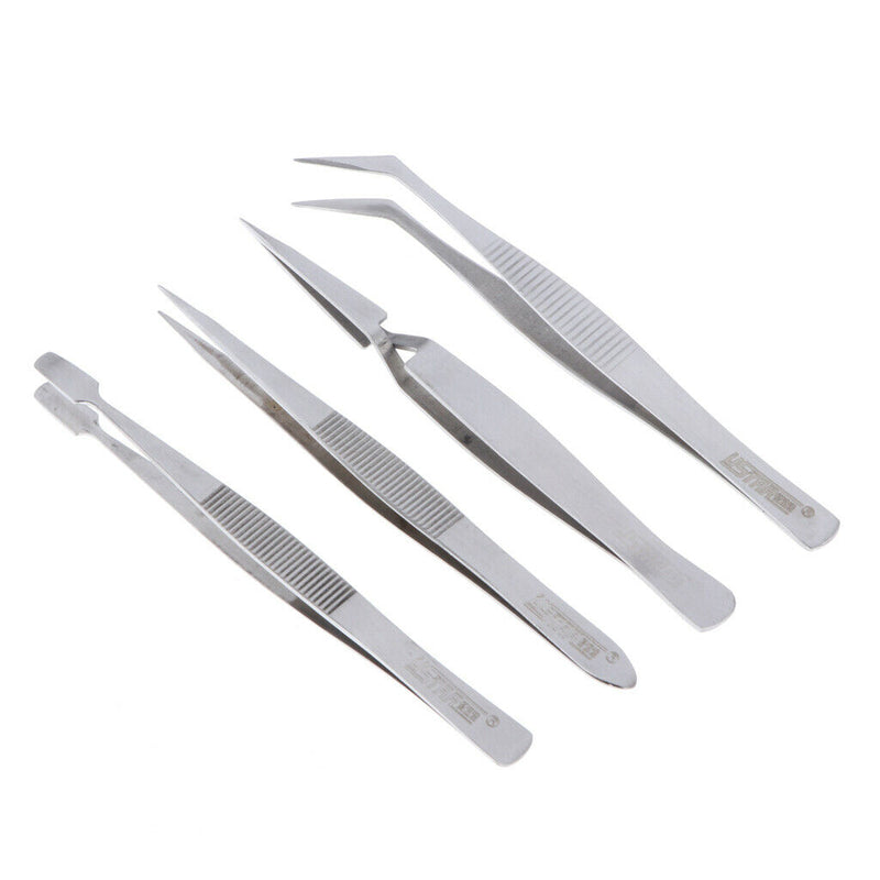 4 Pieces Tweezers Set - Craft Modle Building Jewelry Nail Art Hobby Picking Tool