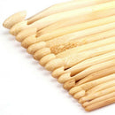 16 Pcs Crochet needles knit in wood knitting wool 2.0 mm - 12.0 mm Crochet  Y8I2