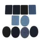 Premium Quality Denim Iron on Jean Patches No-Sew Shades of Blue Black 10 Pieces