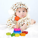 Kids Baby Wooden Toys Stacking Ring Tower Blocks Learning Educational Toys