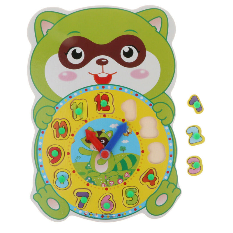 Award Winning Hape Happy Hour Clock Kid Wooden Time Learning Puzzle Squirrel