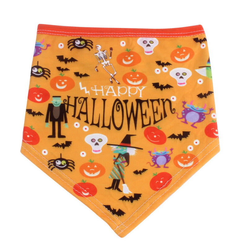 Pet Triangle Saliva Scarf Adjustable Dogs Collar Towel Halloween Bibs (B) A