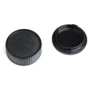 1 Set Rear Lens Cap And Body Cap Cover For Leica M LM camera Black Plasti dsss