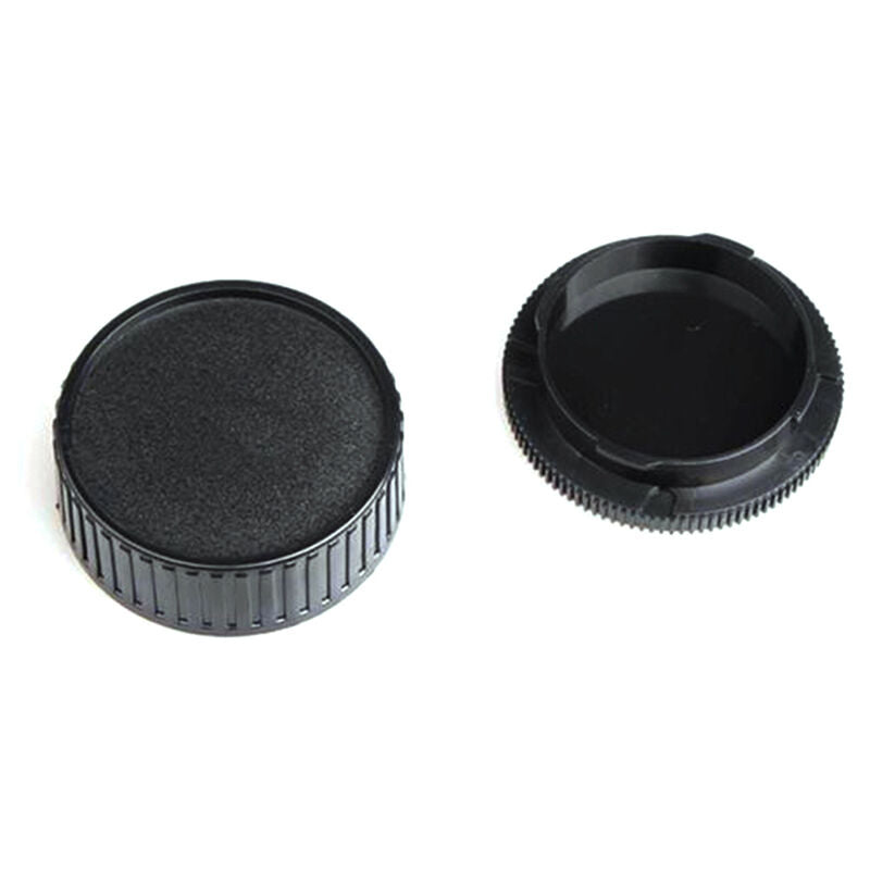 1 Set Rear Lens Cap And Body Cap Cover For Leica M LM camera Black Plasti dsss
