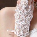 Women Ladies White Lace Bow Short Bridal Gloves Wedding Prom Party Gloves WCV