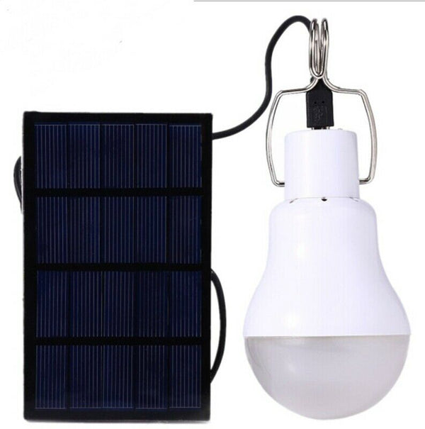 Solar Panel Powered Led Bulb Light Portable Outdoor Camping Tent Energy Lam