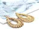Women Bamboo Rattan Geometric Water Drop Shaped Ear Stud Earrings Women Jewe OZ