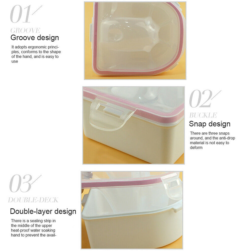 Manicure Nail Art Acrylic Tool Salon Soaker Bowl Separate Fingers Polish Remover