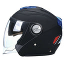 Flip Up Motorcycle Helmets Dual Visor Sun Shield Open Face Helmet Black