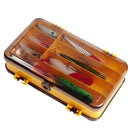 Double Side Fishing Lure Box Bait Case Organizer Lure Fishing Tool (Grey) A