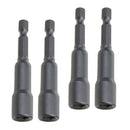 4Pcs 1/4'' Socket Bit Shank Adapter Nut Extension Bar For Automotive 7mm