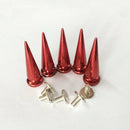 10 Sets Copper Cone Screw Stud Leathercraft Rivet Bullets Spike Decor Red