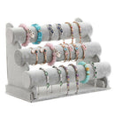 Triple Bracelet Holder Jewelry Display Stand Watch Bangle Bar Necklace Stor C2Z4