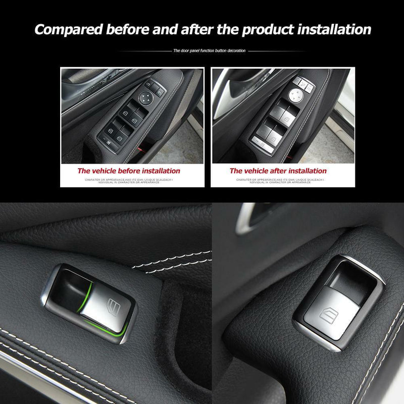 14pcs Window Glass Switch Button Cover Trim for Mercedes-Benz GLA E Class SN9F