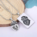 2Pcs/set Puzzle Anatomical Heart Couple Lovers Necklace Statement Jewelry GiftTE