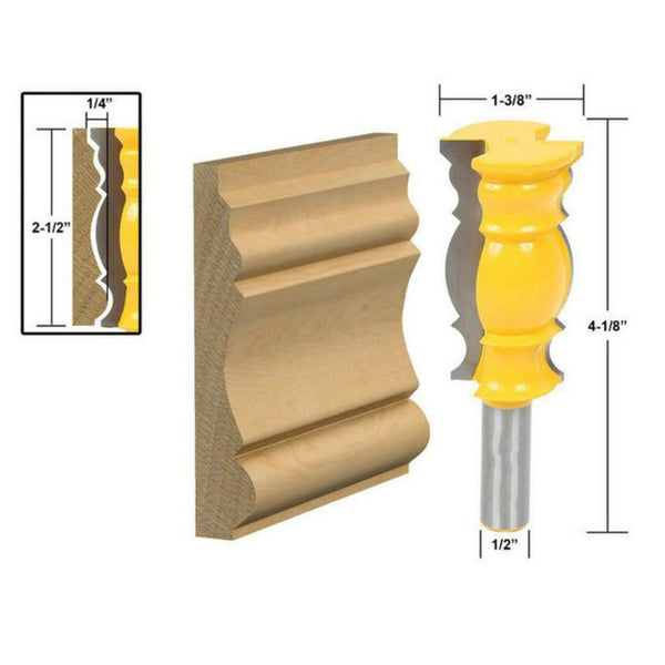 Handrail Huge Crown Molding 1/2'' Shank Router Bit Woodworking Line Cutter