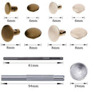 120 Sets/Pack Leather Repairing Decor Rivets Tubular Metal Single With Fixi D5V6