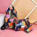 3pcs/set Women Geometric Print School Bags Girls Travel Shoulder Backpacks A