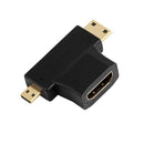 Mini Adapter Micro Hdmi Male To Hdmi Female Triple Adapter Connector 3In1