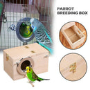 Solid Wooden Bird Feeder Budgerigar Parrot Breeding Box Bird Nest Cage Incu