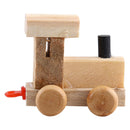 Wooden Train Set Alphabet Letters with Carriage Kids Toddler Educational Toys