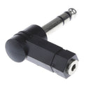 3 Pole 90 degree 6.35mm Male to 3.5mm Female Plug Audio Adapter 10 Pack