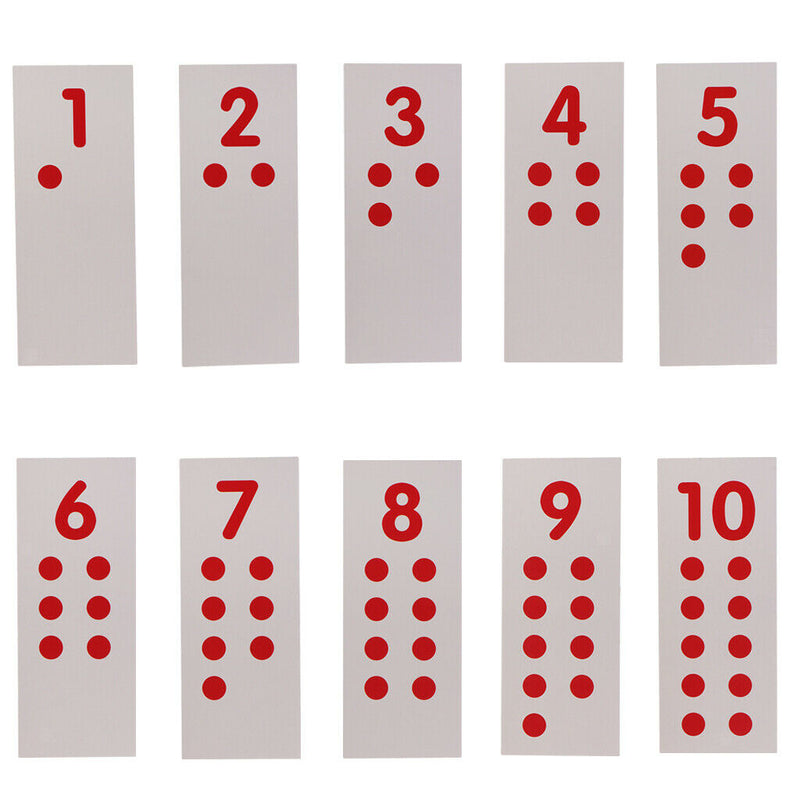 Baby Kids Montessori Mathematics 1-10 Numbers Card Chips Counting Toys Gift