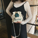 5X(Summer Beach Women'S Woven Bag Handmade Shoulder Bag Rattan Tote Purse  Y3D5)