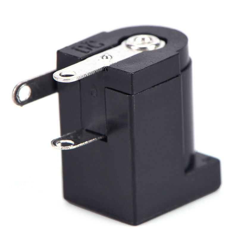 10Pcs DC-005 Black Power Jack Socket Connector 5.5*2.1mm Socket Round The Nee Gn