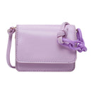 Leather Women Messenger Bag Mini Square Shoulder Satchel Handbags (Purple)