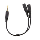 2.5mm Male To 3.5mm Dual Female Adapters Y Splitter Mic And Audios Cables